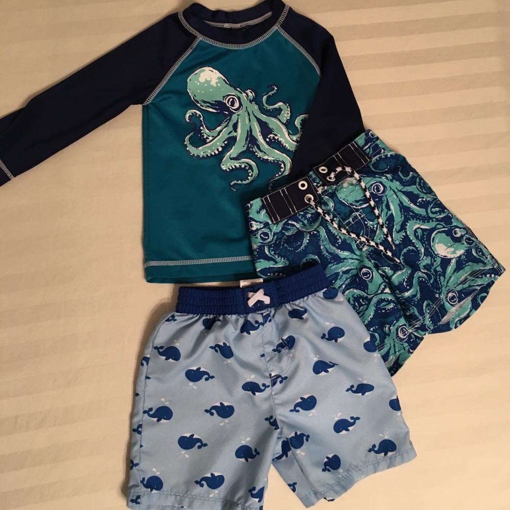 Swim trunks and rash guard 12-18m